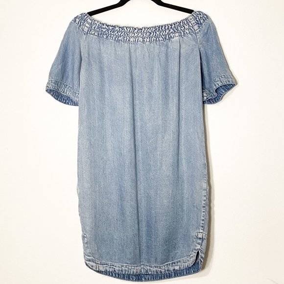 All Saints Blue Zoe Chambray Mini Shift Casual Dress, size S - Picture 3 of 6